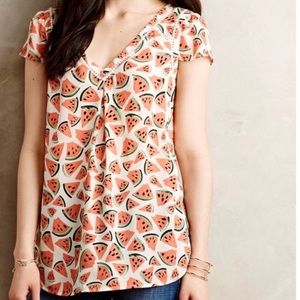 Anthropologie Maeve Watermelon Top 4